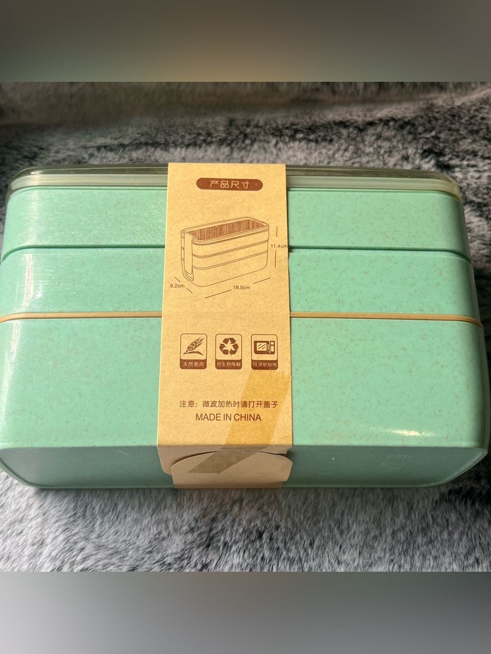 New Ice Green Stackable 900ml Lunch Box with Spoon Portable 3 Layer Bento - Picture 7 of 12